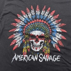 Savage Tacticians American Savage Native American Graphic T-Shirt Adult Size S